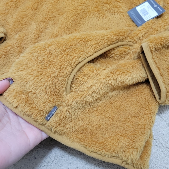 Eddie Bauer Quest Plush Fleece 1/4 Zip Mustard Pullover New With tags - Picture 6 of 9